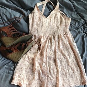 Pink lace dress